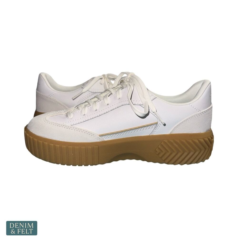 NEW Sorel Ona Ave T-Toe Sneaker Sea Salt Gum Platform Leather Retro Streetwear - Picture 8 of 16